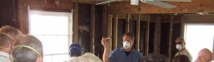 Ryan Blackwell demonstrates mold identification and remediation techniques