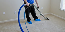 Steam cleaning carpet in a new home