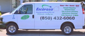 Escarosa truck parked at site of mold inspection