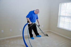 Professional carpet cleaning technician