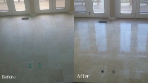 Dull tiles restored with cleaning and all natural professional floor polishing service